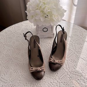 Bandolino - Chic Slingback Heels - Adjustable Straps  - Tan & Brown - 9.5 Medium